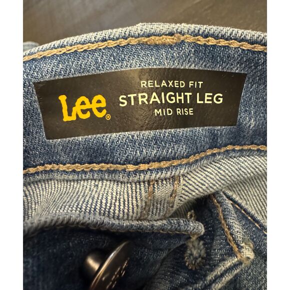 Lee Straight Leg Relaxed Fit Mid Rise Jeans - Sz 8 - Picture 9 of 10